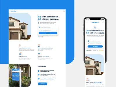 Product page layout branding design home house layout opendoor product real estate ui