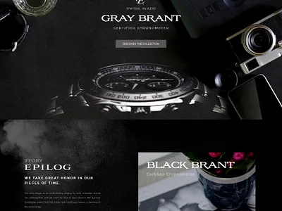 E- commerce home page black white black branding design blacktheme ecommerce ecommerce business ecommerce design ecommerdesign luxury branding luxury web page design luxury web page design premium premium mockup premium psd psd design psd template watch website design watches watchsellingsite webdesign webpagedesign