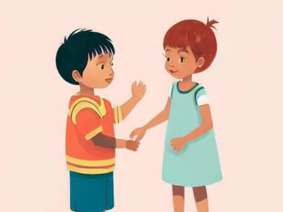 Charcter of A Siblings in a Story graphic design