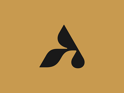 Leaves and Drop Logo / Letter A abstract symbol blossom brand identity branding coffee drop elegant fragrance leaves letter a letter logo logo design logomark monogram natural nature organic perfume plant smell