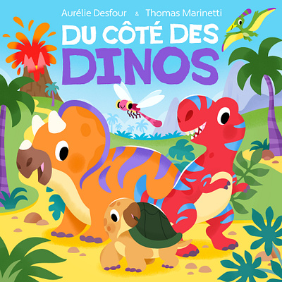 Du côté des dinos art book cover cute dino dinos dinosaur illustration illustrator kid lit