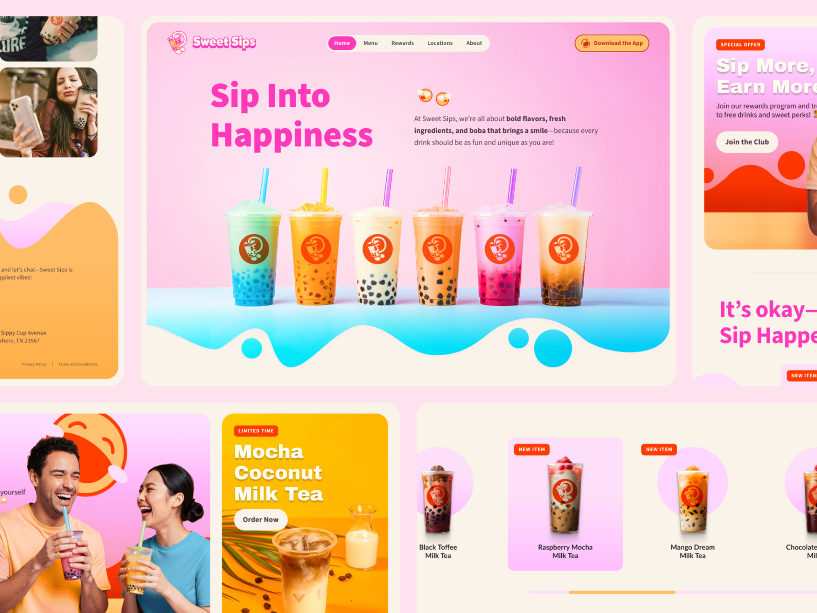 Example of Sweet Sips Boba Website