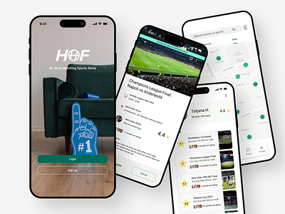 HOF: Finding people to watch sports together application graphic design mobile uiux