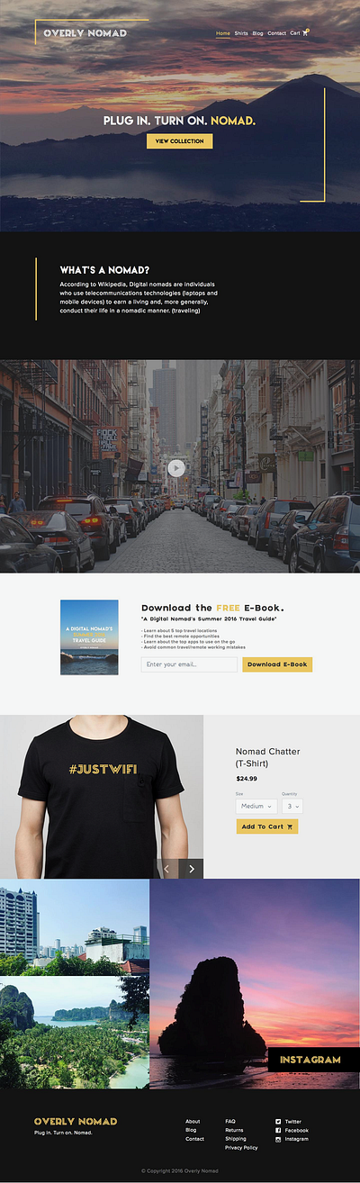 Overly Nomad - Digital Nomad Shopify Theme ecommerce shopify web design