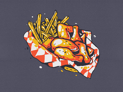 Chicken Basket chicken drawing illustration