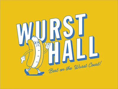 Wursthall Mascot & Logo branding chill design hotdog illustration logo mascot mascot design mascot logo vibes westcoast
