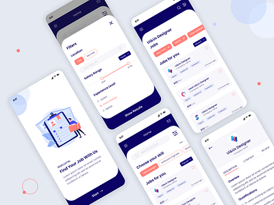 Job Search App app design figma job mobile mobile design search ui ux webdesign
