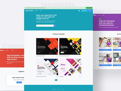 Templates & Services app app design appdesign appui ecommerce ios mobile redesign services shop templates ui uidesign uiux web ui webdesign website website design