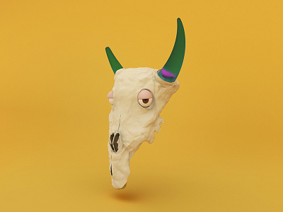 Cachos de Vaca 3d 3d art 3d artist 3d character 3d modeling bones c4d character cinema4d honr model modeling west