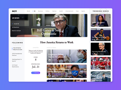 News Site Homepage app design landing page news product product design ui ux web web design