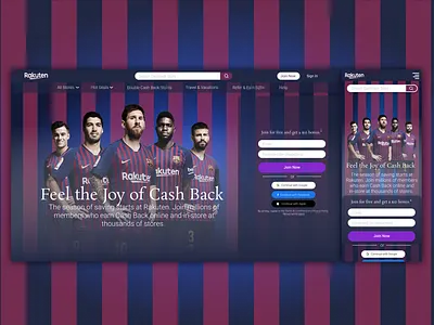 Rakuten Web (Live Demo) barcelona landing page rekuten ui ui ux ui design userinterface web design web ui website
