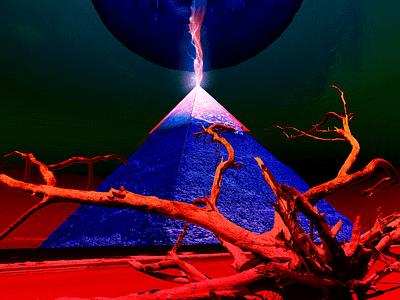 pyramid cycle [earthen axis] beach driftwood plasma pyramid skeleton tongue tree