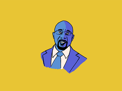 Raphael Warnock adobe fresco drawing illustration portrait portrait illustration raphael warnock