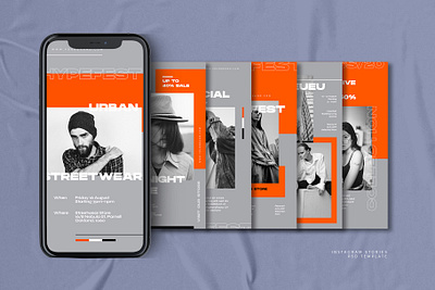 Midhy - Instagram Stories & Post design fashion flat hypebeast instagram instagram stories magazine minimal minimalist poster template typography ux vector web