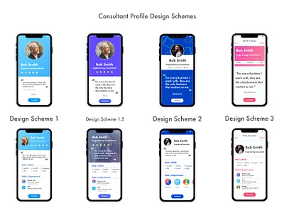 User Profile UI Mockups for a consulting app design mobile mobile ui mockup prototype sketch ux visual design