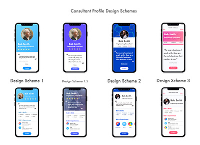 User Profile UI Mockups for a consulting app design mobile mobile ui mockup prototype sketch ux visual design