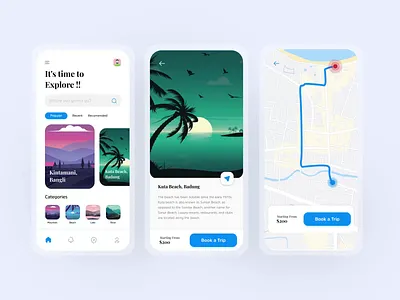 Travel App UI Interaction animation app bali design illustration indonesia interaction travel travel app traveling trip ui ux