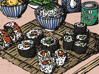 Still Life 013 digital art food food illustration food illustrations halftone illustration illustration art illustration digital procreate procreate app procreate art procreateapp still life still life illustration stilllife sushi