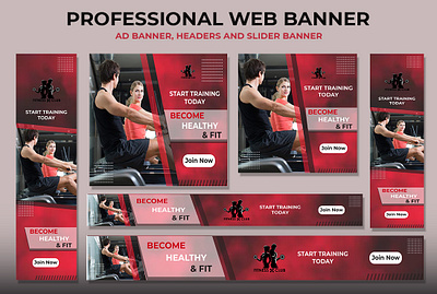 Web Banner design flyer graphic design gym banner web banner