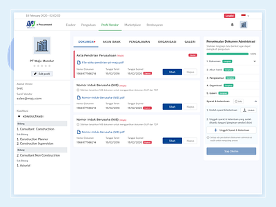 Procurement Administrative Document Completion (Web App) document edit enterprise ux procurement web app web app ux website