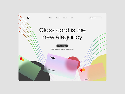 Landing page | Daily UI #3 app branding card creditcard dailyui dailyuichallenge design glassmorphism glassy logo minimal web website