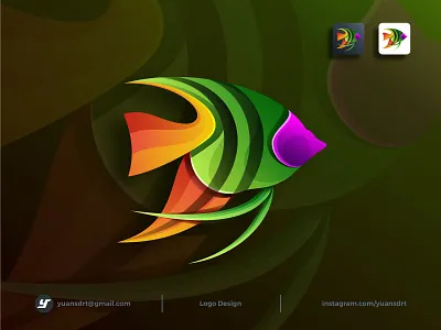 Manfis fish gradient logo animal colorful fish gradient icon illustration logo manfish