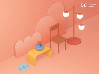 Still life 25 | Everyday object 3d 3d scene colors composite illustration set design