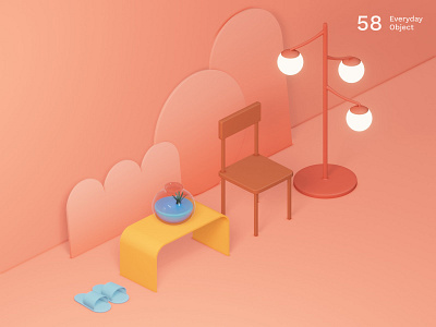 Still life 25 | Everyday object 3d 3d scene colors composite illustration set design
