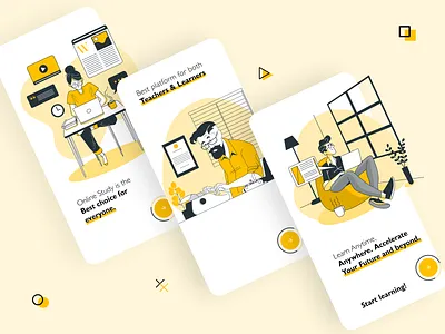 E-learning App Onboarding Screen app app design app onboarding illustration app onboarding screen application clean clean ui dailyuichallenge e learning freebie freebies illustration iphone mobile onboarding onboarding screen ui ux