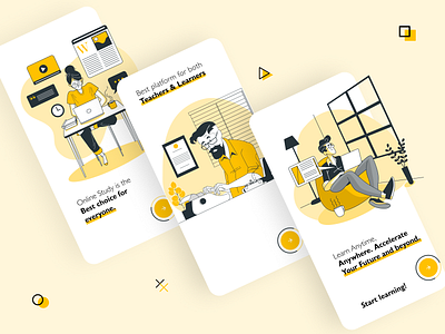 E-learning App Onboarding Screen app app design app onboarding illustration app onboarding screen application clean clean ui dailyuichallenge e learning freebie freebies illustration iphone mobile onboarding onboarding screen ui ux