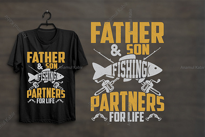 Father and son Fishing T-Shirt Design hiking illustration logo omline tshirt design retro design style tshirt tshirt design tshirt design template tshirt designer tshirtdesign typography typography tshirt uiux vactor vintage tshirt