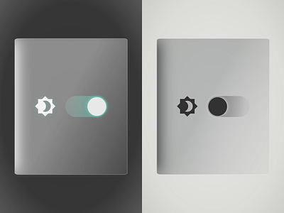 Daily UI #015 - Darkmode switch app design dailyui darkmode dobe xd figma glassmorphism glassy icon design lightmode minimalistic sketch skeumorphic switch switch button toggle uxui