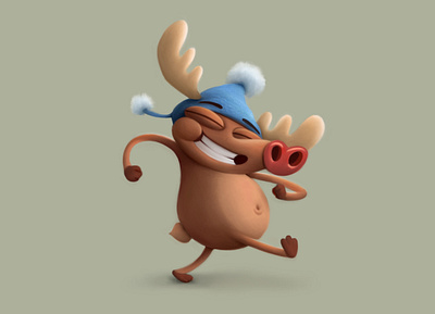 Deer 2d animals cartoon character characterdesign fun illustration visdev