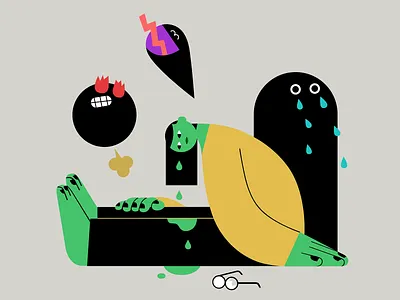 Emotion 2d branding character drawing emotion flat graphic design iconic illustration people illustration ui