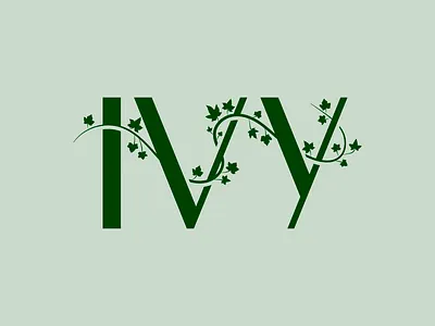 IVY Monogram Logo & Letter Mark Design clover flower green plant ivy letter mark logo logo design logo mark logotype mark monogram plant