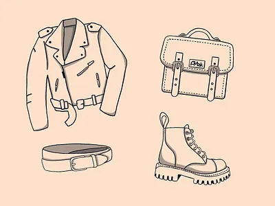 Sketch bag clothes eco leather ecology illustration jacket leather procreate recycle reuse sketch texture zero waste