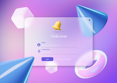 Live Mas Fan Club Modal 3d design dailyui dailyui016 dailyuichallenge design design a day glassmorphism minimal modal overlay popup sign in ui