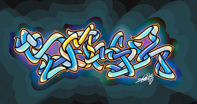 Shoker style artwork design graffiti graffiti digital illustration lettering line style mural shoker sketch