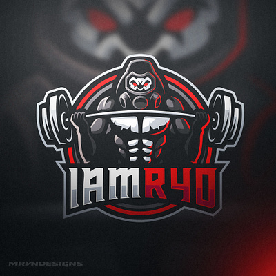 I AM R4D bold branding esports esports mascot gamers gaming logo gas mask gorilla illustration logodesign team logo twitch