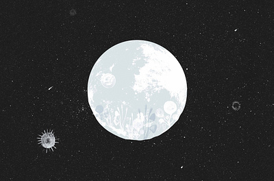 A different moon abstract concept drawing illustration