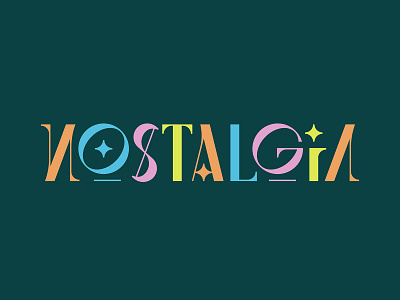 Nostalgia colors colours condensed font future graphic design illustrator letter lettering lettering art nostalgia retro serif shapes star text type typograhy vector werock