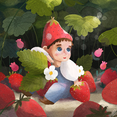 Strawberry Boy book illustration character design childrens book childrens book illustration childrens illustration creative cute illustration illustration illustrator