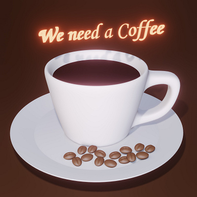 3D Illustration Modeling a Cup of Coffee 3d character 3d illustration 3d modeling coffee drink left brain illustrator