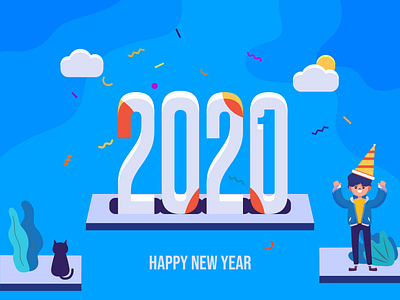 New Year design flat illustration illustrator ui vector