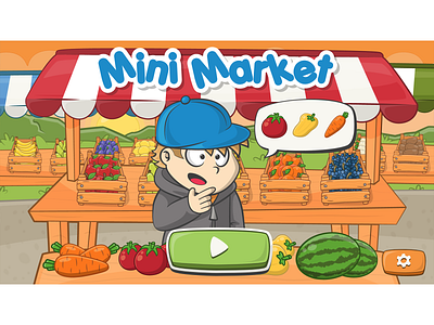 Mini market game main screen cartoon character cartoon fruit cartoon game cartoon illustration cartoon market cartoon style cartoon vegetable cartoonish character design fruit fruit illustration game art game illustration game ui gane artist illustration market marketing vegetable vegetable illustration