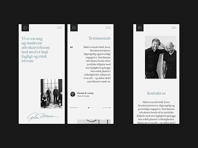 Mobile concept for Deichmann Advokater app clean interaction landing page layout minimal mobile responsive ui vietnam web design website