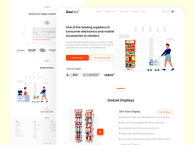 Gadjet Landing Page design figma gadget illustration minimal ui ux vector web