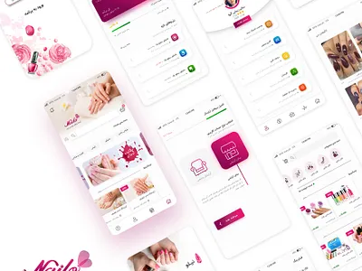Ui/ Ux Design for Nail Service application design graphic design illustration makeup nailpolish ui ux vector website