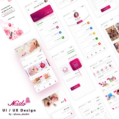 Ui/ Ux Design for Nail Service application design graphic design illustration makeup nailpolish ui ux vector website