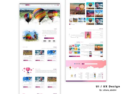 Ui / Ux Design for a website about Hot air balloon balloon design flat graphic design illustration minimal typography ui ux web website